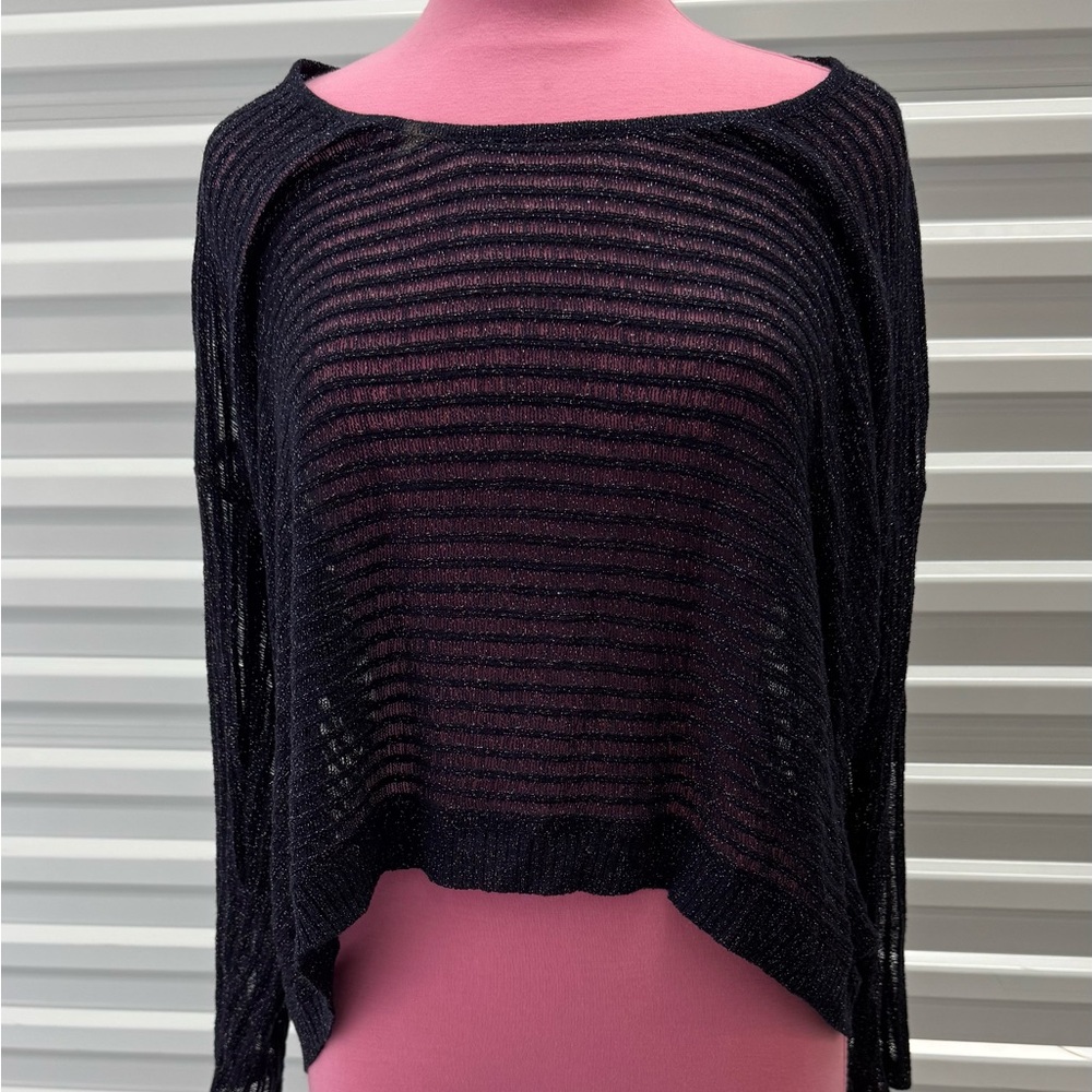 Jennifer Lopez Black Sheer Sweater